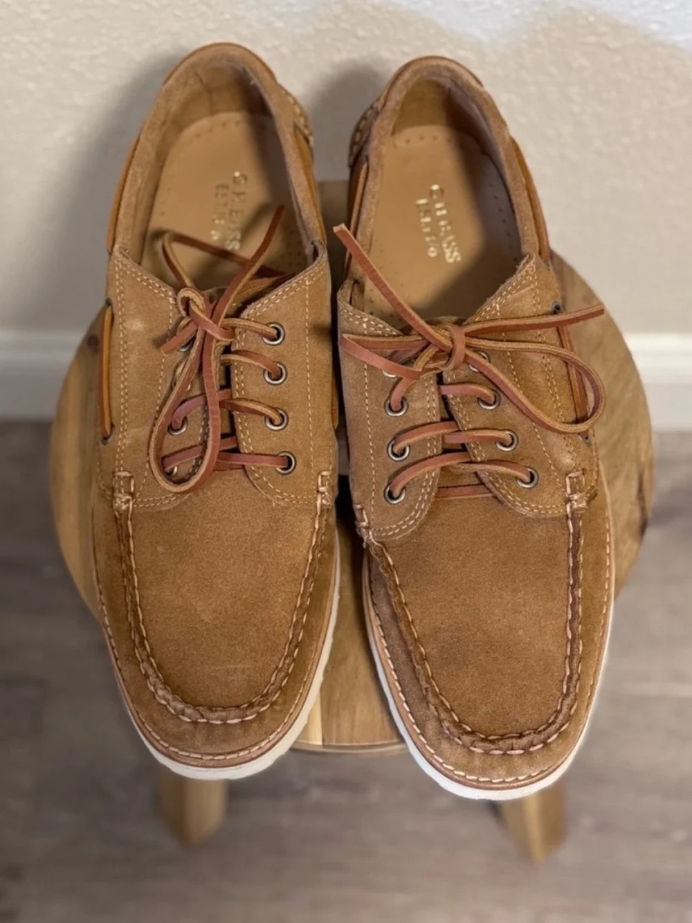 NWT G.H. Bass Ranger Camp Moc Sued Shoes Brown Men's Size 12 In Box